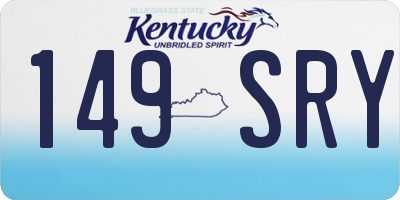 KY license plate 149SRY