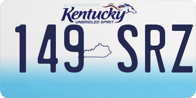 KY license plate 149SRZ