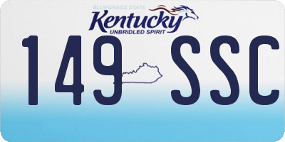 KY license plate 149SSC