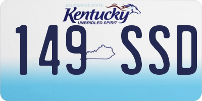KY license plate 149SSD