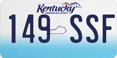 KY license plate 149SSF