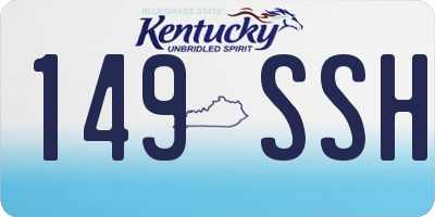 KY license plate 149SSH