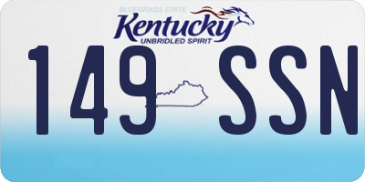 KY license plate 149SSN