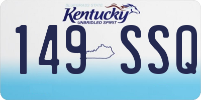 KY license plate 149SSQ