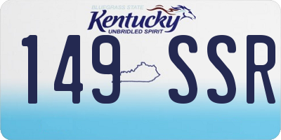 KY license plate 149SSR