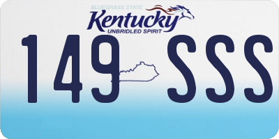 KY license plate 149SSS