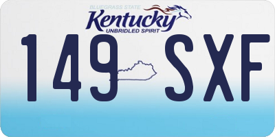 KY license plate 149SXF