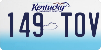 KY license plate 149TOV