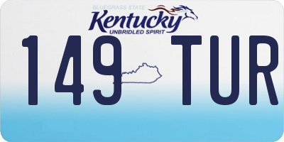 KY license plate 149TUR