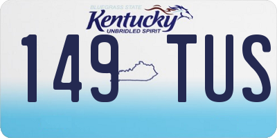 KY license plate 149TUS