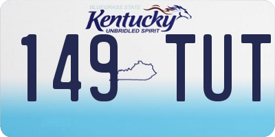 KY license plate 149TUT