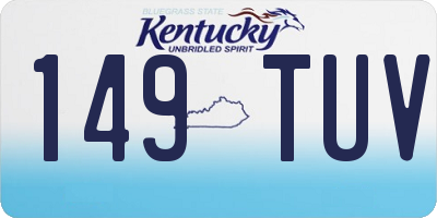 KY license plate 149TUV