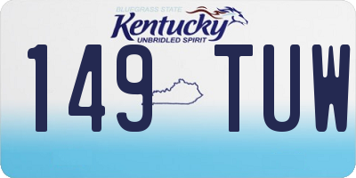 KY license plate 149TUW