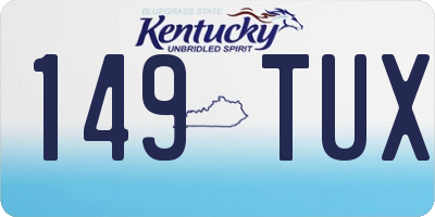 KY license plate 149TUX