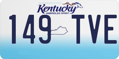 KY license plate 149TVE