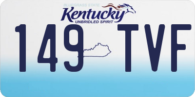 KY license plate 149TVF