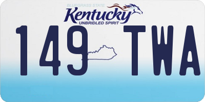 KY license plate 149TWA