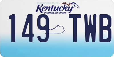 KY license plate 149TWB
