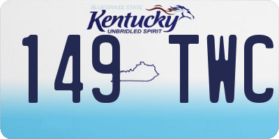 KY license plate 149TWC