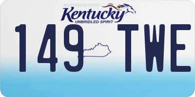 KY license plate 149TWE