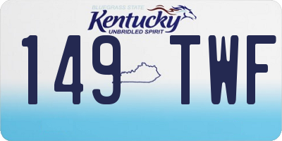 KY license plate 149TWF