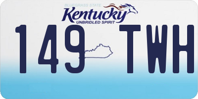 KY license plate 149TWH