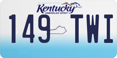 KY license plate 149TWI