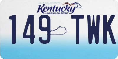 KY license plate 149TWK