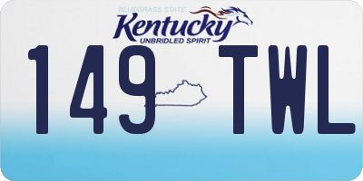 KY license plate 149TWL