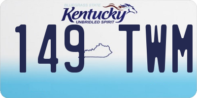 KY license plate 149TWM