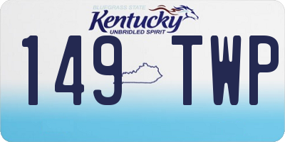 KY license plate 149TWP