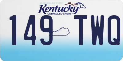 KY license plate 149TWQ