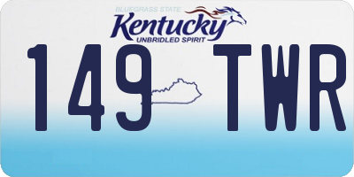 KY license plate 149TWR