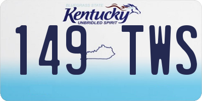 KY license plate 149TWS