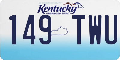 KY license plate 149TWU
