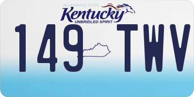 KY license plate 149TWV