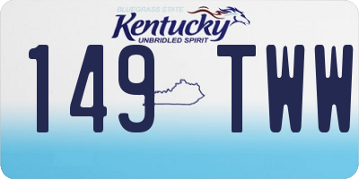 KY license plate 149TWW