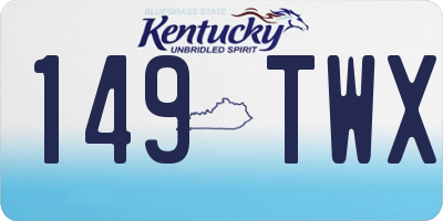 KY license plate 149TWX