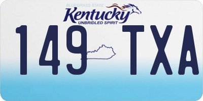 KY license plate 149TXA