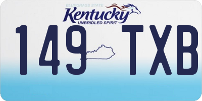 KY license plate 149TXB