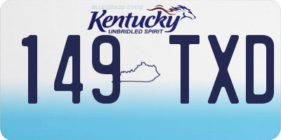 KY license plate 149TXD