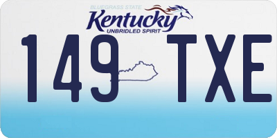 KY license plate 149TXE
