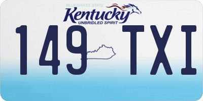 KY license plate 149TXI