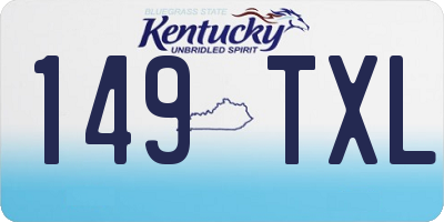KY license plate 149TXL