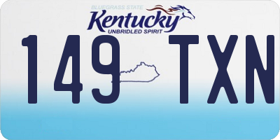 KY license plate 149TXN