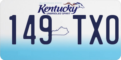 KY license plate 149TXO