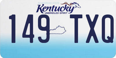 KY license plate 149TXQ