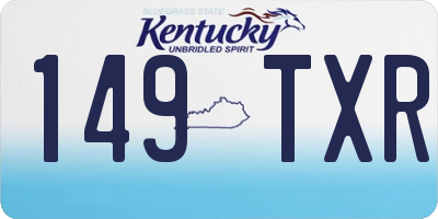 KY license plate 149TXR