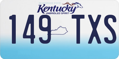 KY license plate 149TXS