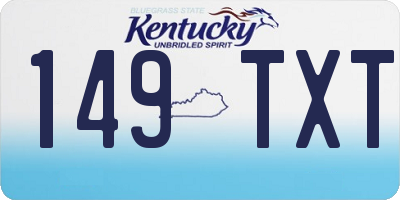 KY license plate 149TXT